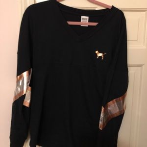 PINK Victoria's Secret Tops - PINK Black & Rose Gold Sequin Long Sleeve Tee PINK Victoria's Secret Tops - PINK Black & Rose Gold Sequin Long Sleeve Tee